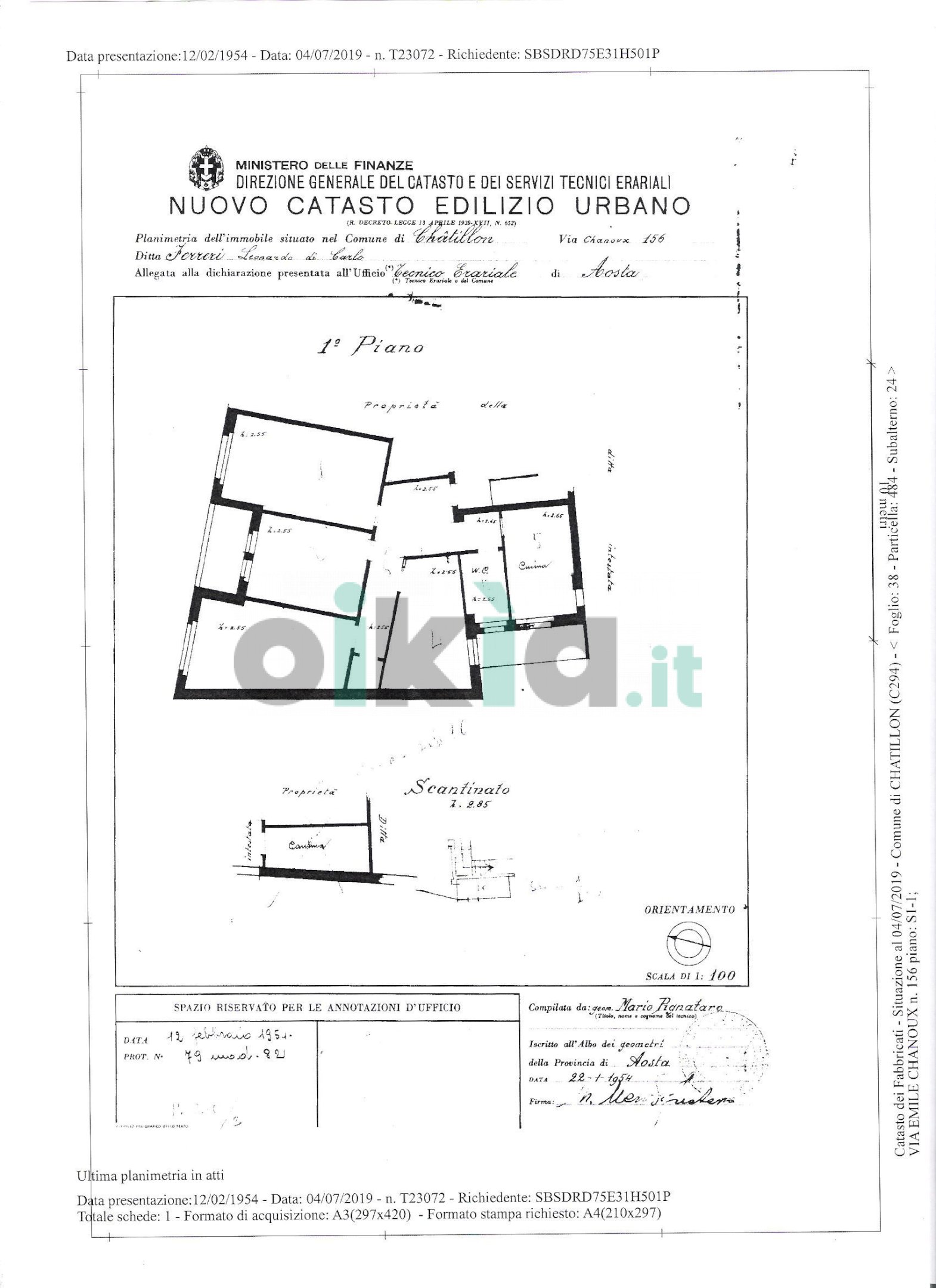 Quadrilocale via e.chanoux 168, Chatillon - planimetria 1