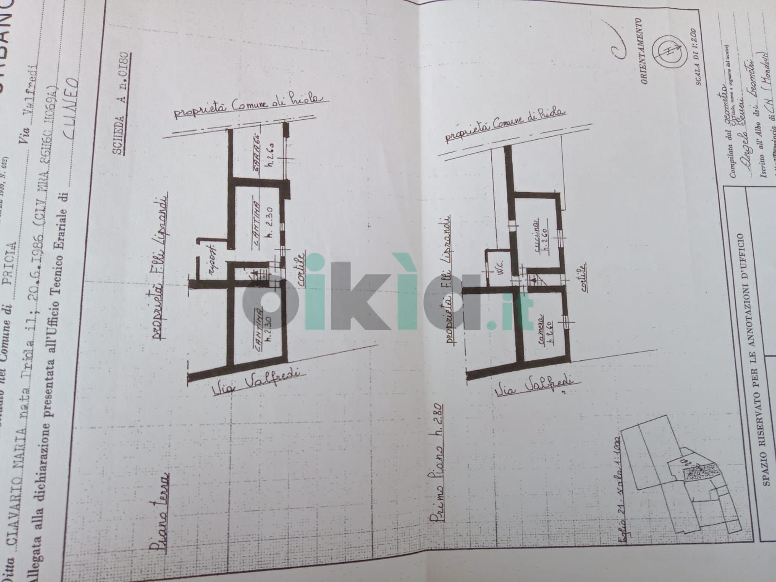 Rustic Via Valfredi 13, Priola - floor plans 1
