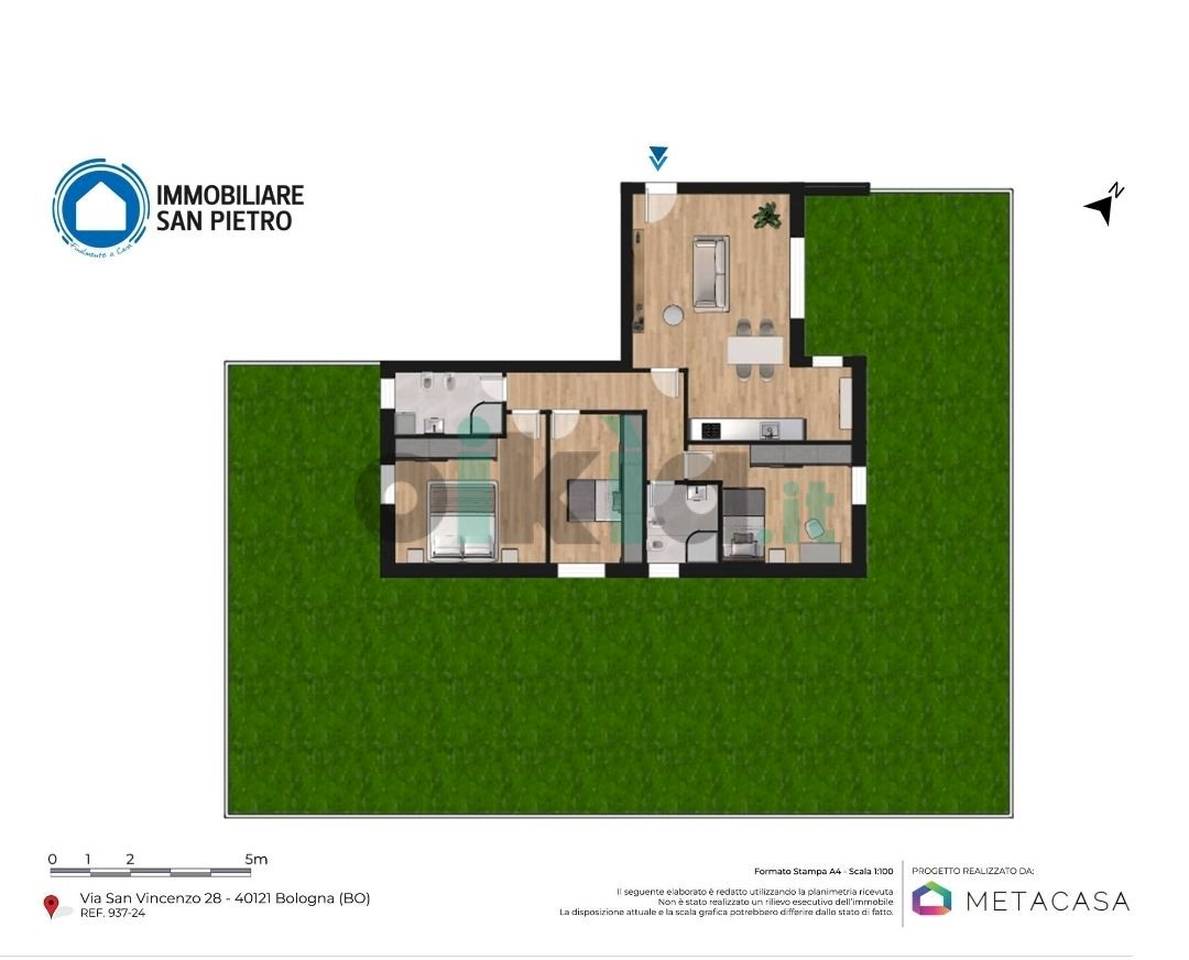 Quadrilocale Via San Vincenzo, 28, Valsamoggia - planimetria 1
