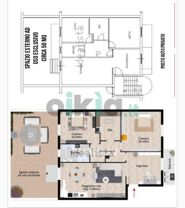 Four-room apartment via nino rollo,, Lequile - floor plans 1