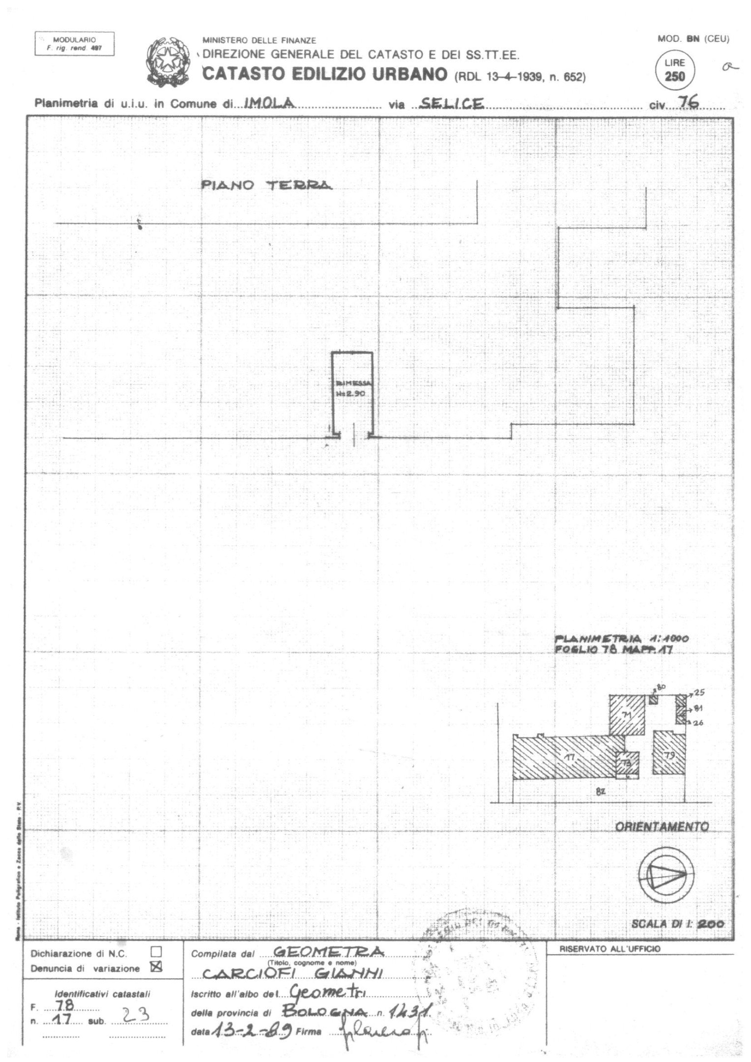 Three-room apartment Imola - floor plans 1